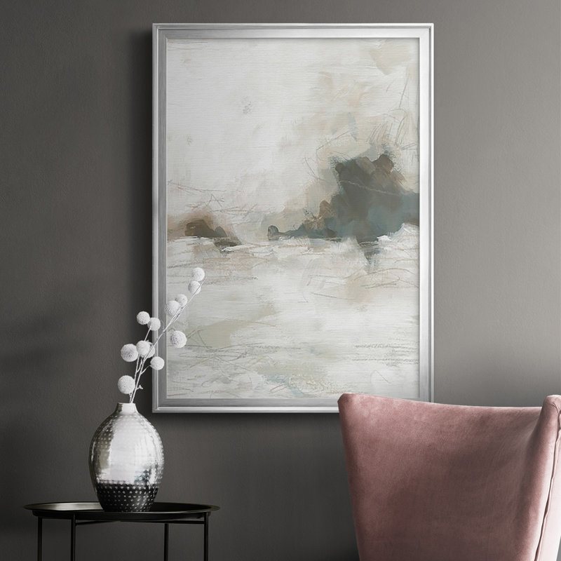Horizon Break II - reproduction de cadre photo unique, Papier avec cadre argenté, H 36,5 po x l 26,5 po, Pas de tapis