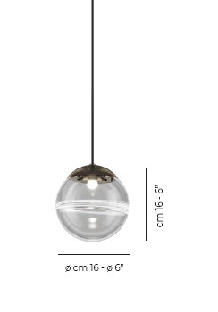 Oro 1 - Light Pendant, Matte Steel, Crystal Transparent, 85" H x 6" W x 6" D