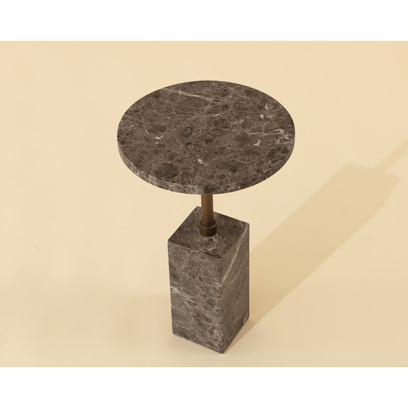 Mizani Outdoor Round Side Table, Brown