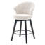Tabouret de bar pivotant à hauteur de comptoir blanc de 25 po avec 2 pieds en bois massif, revêtement en chenille, pieds de nivellement pour la cuisine, le pub, les tabourets de décoration de salle à manger, blanc, avec îlot de cuisine, Home Graceful-1246106982
