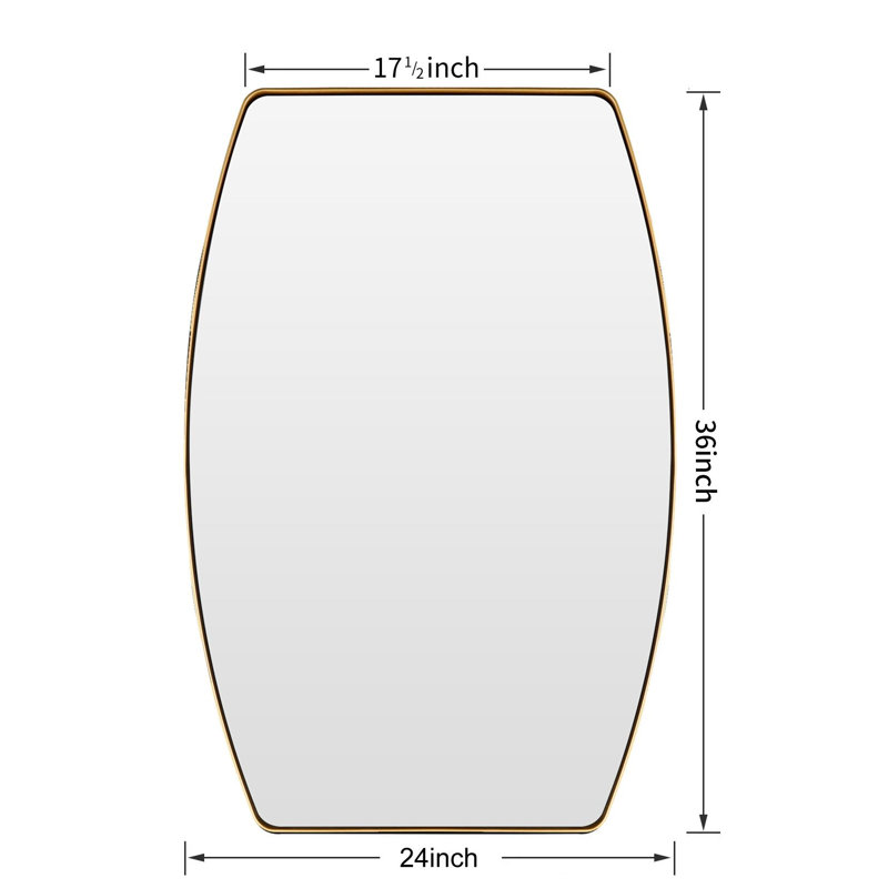 Miroir de salle de bain Atle, Noir, 36" x 24"