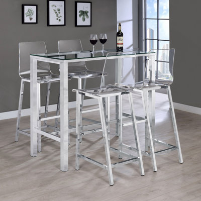 Tommy Chrome 47" Bar Table