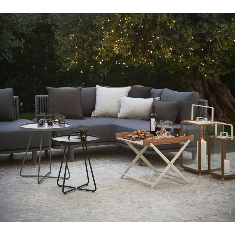 On-the-Move Outdoor Round Side Table, Black, 20.5"