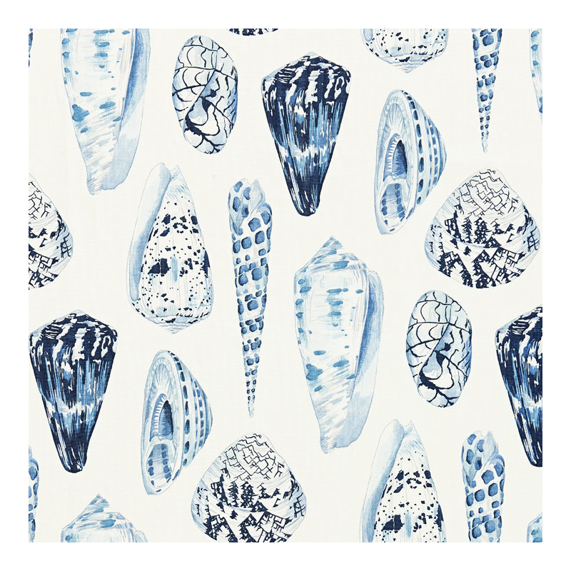 Jardin Coquina Linen Fabric, Porcelain