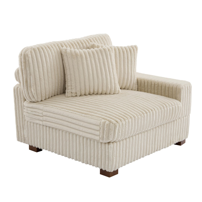 Upholstered Side Chair with Footstool, White