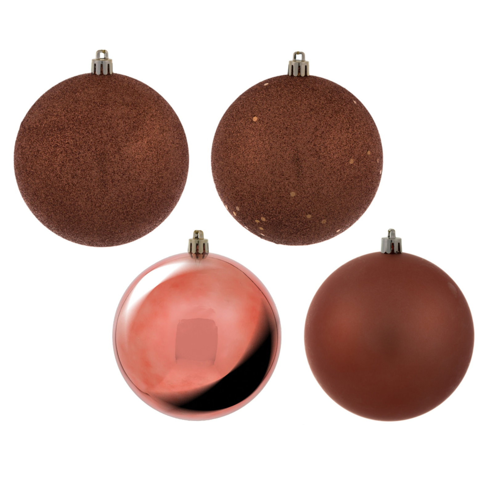 Holiday Décor Ball Ornament, 4" H x 4" W x 4" D, Coral