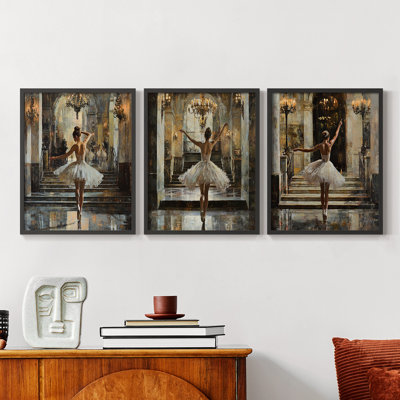 Feminine  Series  LIV  -Set Of 3 Framed Giclee Prints -Ready to Hang