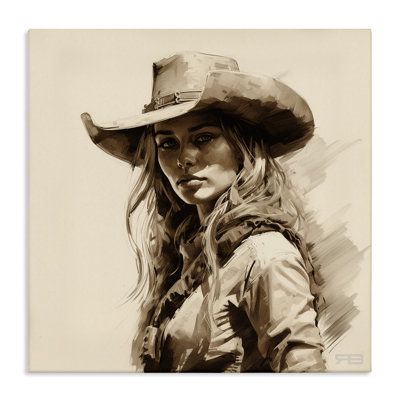 «Western Cowgirl Gaze», art mural sur toile par RB