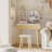 Bove Vanity Table Set with 3 Modes Adjustable Brightness Mirror with Free Stool
