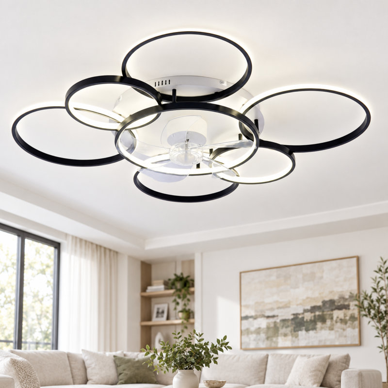 Ventilateur de plafond réversible à intensité variable de 41 pouces avec lumières DEL et télécommande