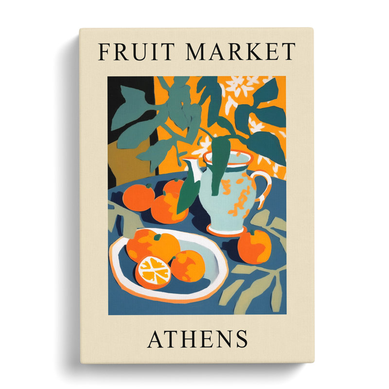 XMKTMKT-474 Orange Athens Fruit Market - Wrapped Canvas Print, 50cm H x 35cm W x 3cm D