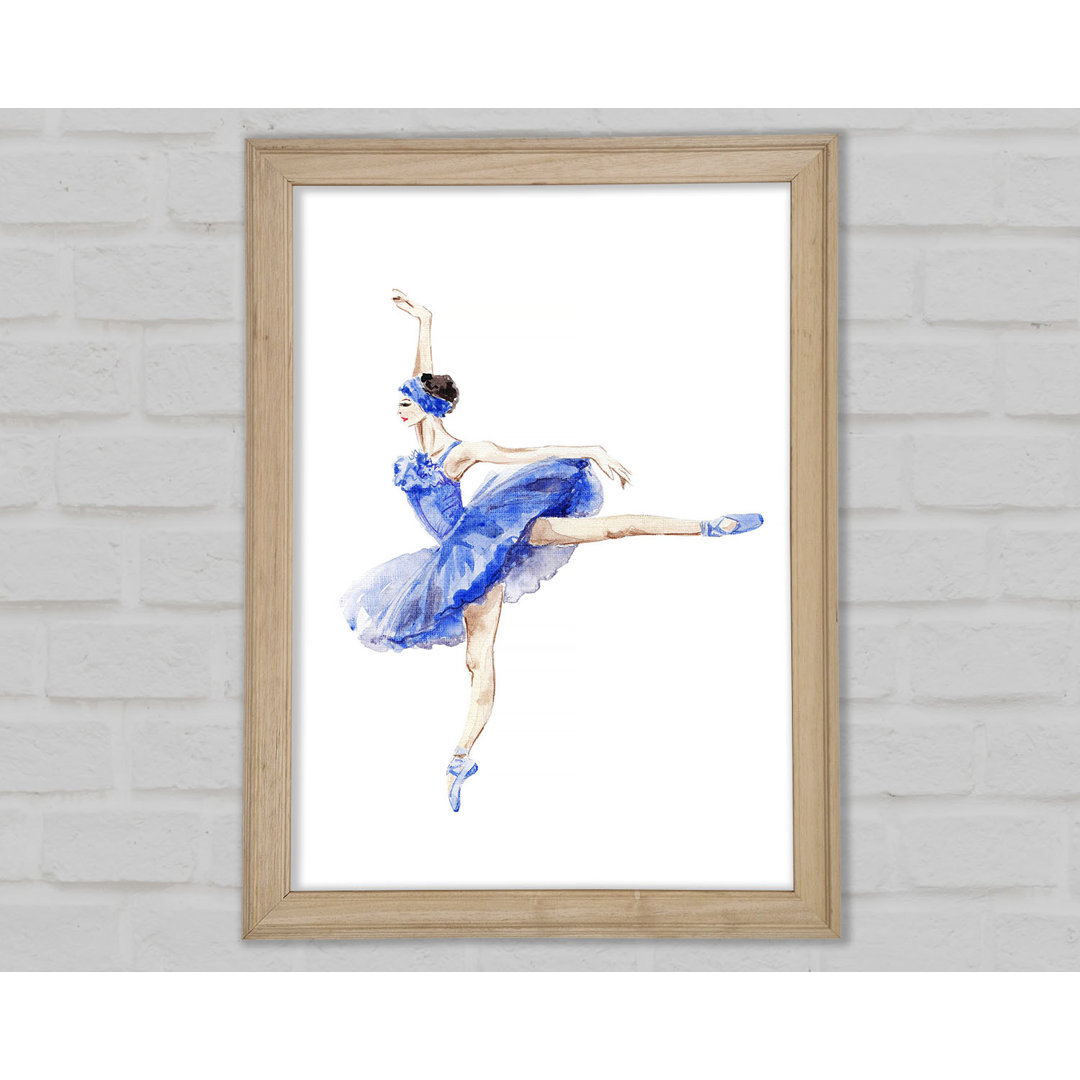 Blaue Ballerina 8 Gerahmter Druck