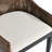 Contoured Rattan Wrapped Back Upholstered Arm Accent Chair