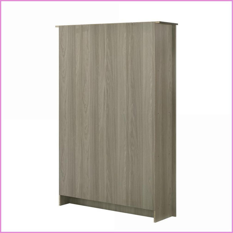 Bookcase, 47”W Gray Oak with 4 Cabinet Doors &amp; 6 Shelves | Engineered Wood | Oak Finish