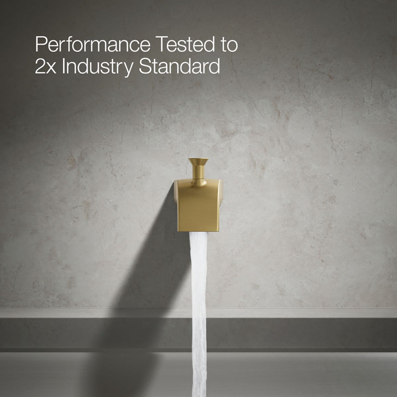 Pitch Wall-Mount Diverter Bath Spout, Vibrant Brushed Moderne Brass