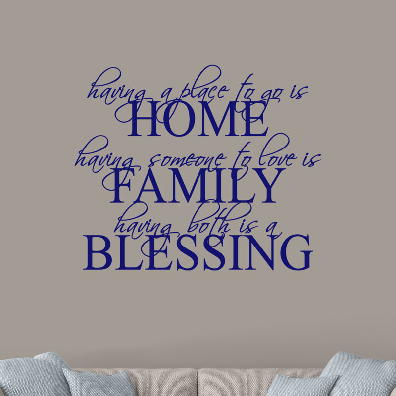 Adhésif décoratif « Home Family Blessing » Henline, Bleu marine
