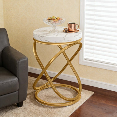 End Table Sofa Side Table with Faux Top