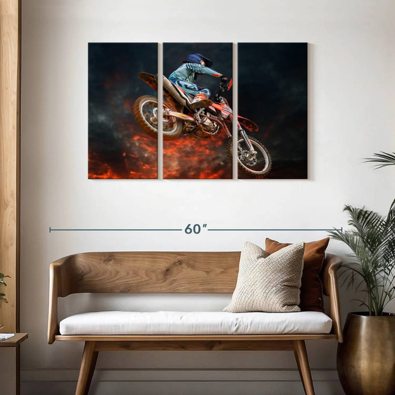 Sireci Fiery Dirt Bike, 28" H x 45" W