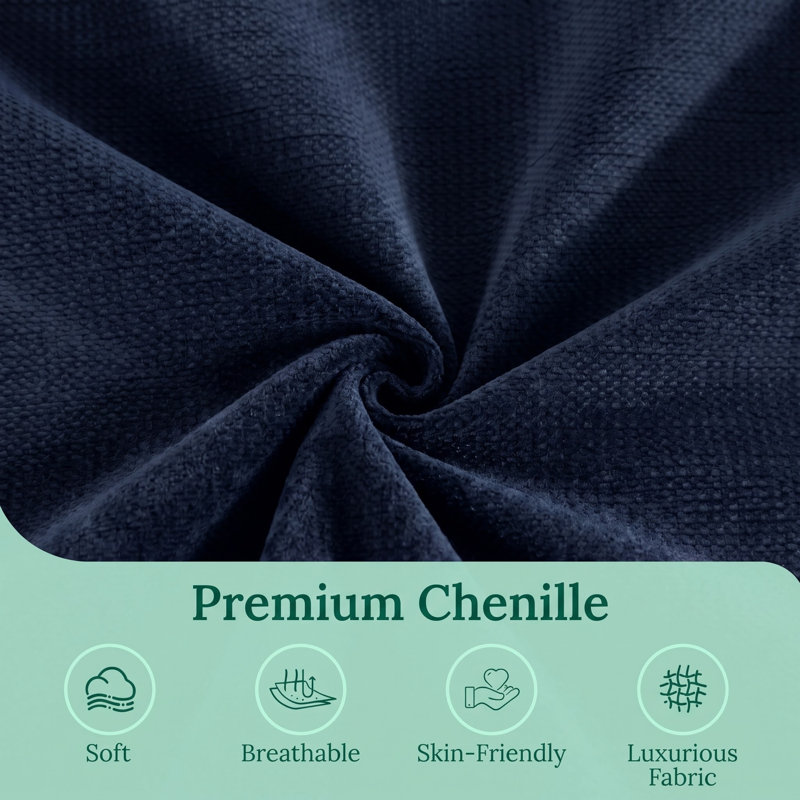 Canapé d'angle en L 5 places de 229 cm (90 po) avec accoudoirs de rangement, canapé moderne Cloud en tissu chenille, canapé d'angle confortable à assise profonde avec rangement intégré, 3 coussins décoratifs, bleu
