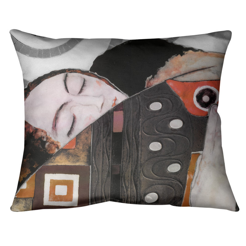Coussin de support lombaire, Duvet synthétique, 20 po x 14 po, Rouge / dégradé orange