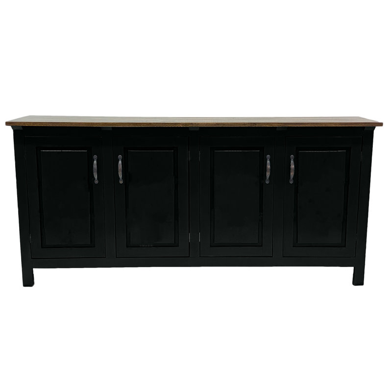 Modern Solid Wood Sideboard Buffet, Black, 35" H x 80" W x 18" D