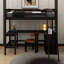 Lit mezzanine simple avec tablettes et bureau-901652599