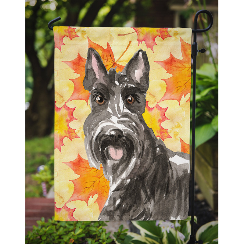 Automne 2 côtés en polyester 15 x 11 po drapeau de jardin, Terrier écossais