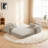 Convertible Sleeper Sofa Chenille Sofa Bed Foldable Floor Couch with Upgraded 4 Pillows & Storage - No Assembly