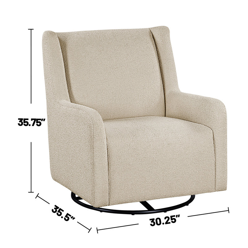 Fauteuil coulissant pivotant rembourré Boucle en beige sable, Beige