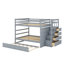 Spacious Full-Over-Full Bunk Bed With Detachable Twin Trundle-1669910730