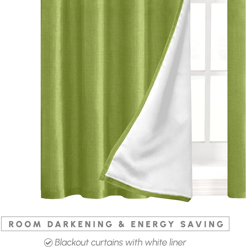 Paire de rideaux occultant en polyester Lenabelle, Vert, 54" W x 84" L
