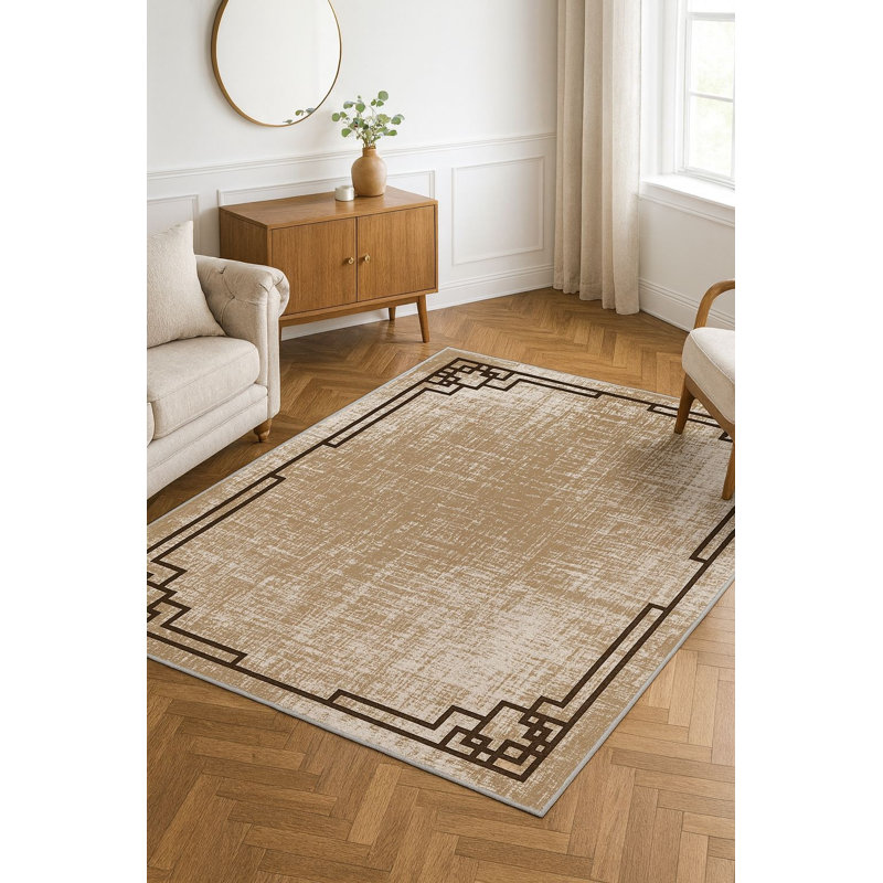 Tapis tissé doux, 100% polyester, 31,5 po x 55,1 po | 740 g / m², feutre antidérapant, lavable à la machine | Hauteur des poils courts: 0,16 po, parfait pour le salon, la chambre à coucher et la salle à manger