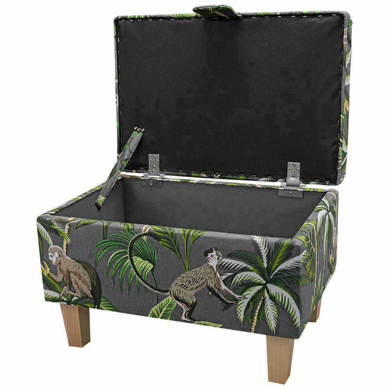 50.8cm Wide Rectangle Floral Footstool Ottoman with Storage