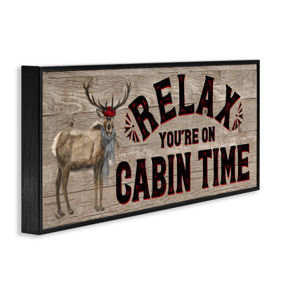 Cabin Time Phrase with Deer Giclee Art by Tara Reed