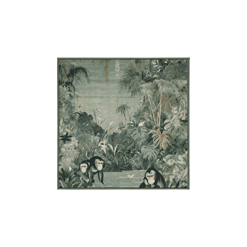 Tapis vert soyeux et moelleux, Carré 5 pi