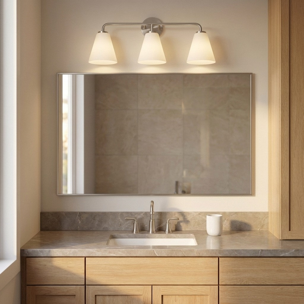 Nabi Vanity Light, 3, Brushed Nickel, White
