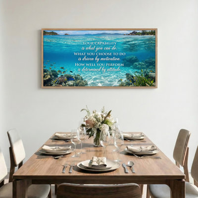 «Ocean View», reproduction d'art sur toile encadrée, ensemble de 1 48 po x 24 po