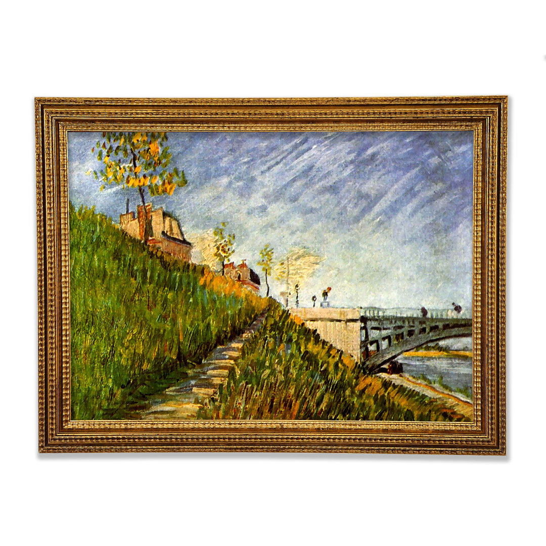 Ufer der Seine mit Pont De Clichy von Vincent Van Gogh - Einzelne Bilderrahmen Kunstdrucke