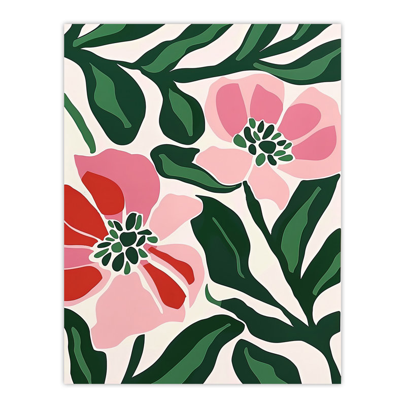 Wall Art Print Abstract Flower Pattern Pink Bloom Detail Poster