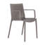 Été - Fauteuil empilable en PP 4 pièces gris chaud pour l'intérieur et l'extérieur