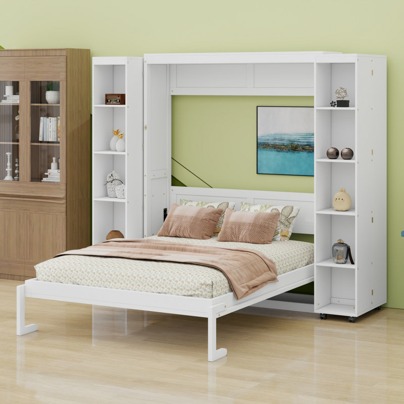Lit escamotable mural avec rangement Murphy, Blanc