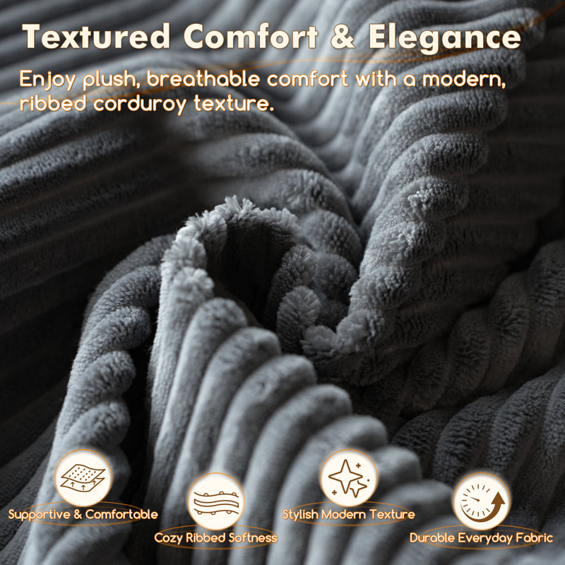 Canapé modulaire rembourré 2 pièces Boneless, Orienté à droite, Polyester gris