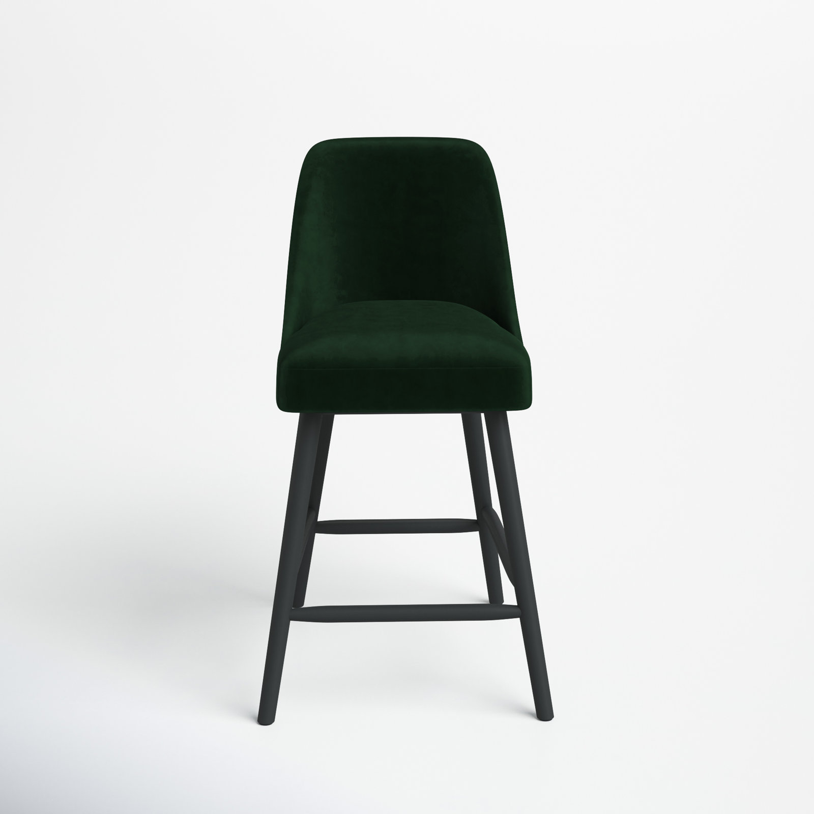 Gallie Counter & Bar Stool, Counter Stool (27" Seat Height), Luxe Emerald Velvet