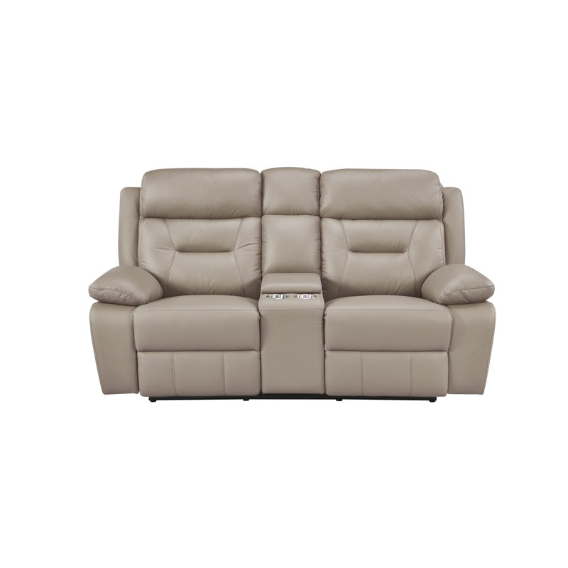 Causeuse inclinable électrique avec console et porte-gobelets, café au lait, Latte