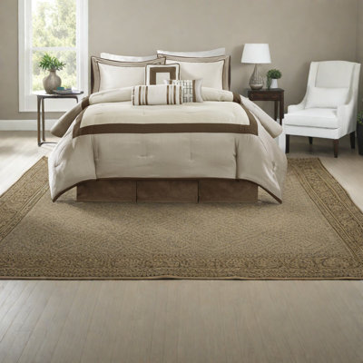 Ensembles de literie luxueux pour très grand confort en polyester brun taupe