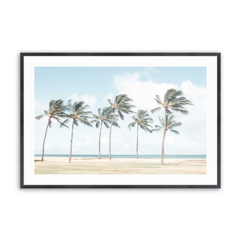 «Swaying Palms in Paradise», impression, H 12,25 po x l 15,25 po, Cadre photo simple en zinc patiné
