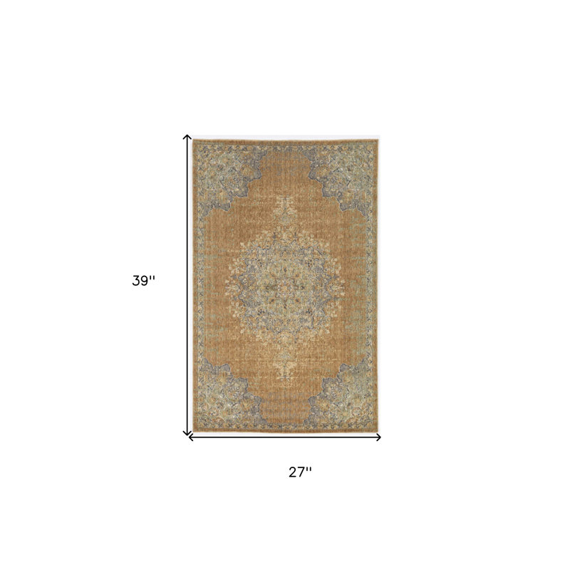 Tapis café en laine Southwestern, Rectangle 2 pi 3 po x 3 pi 3 po
