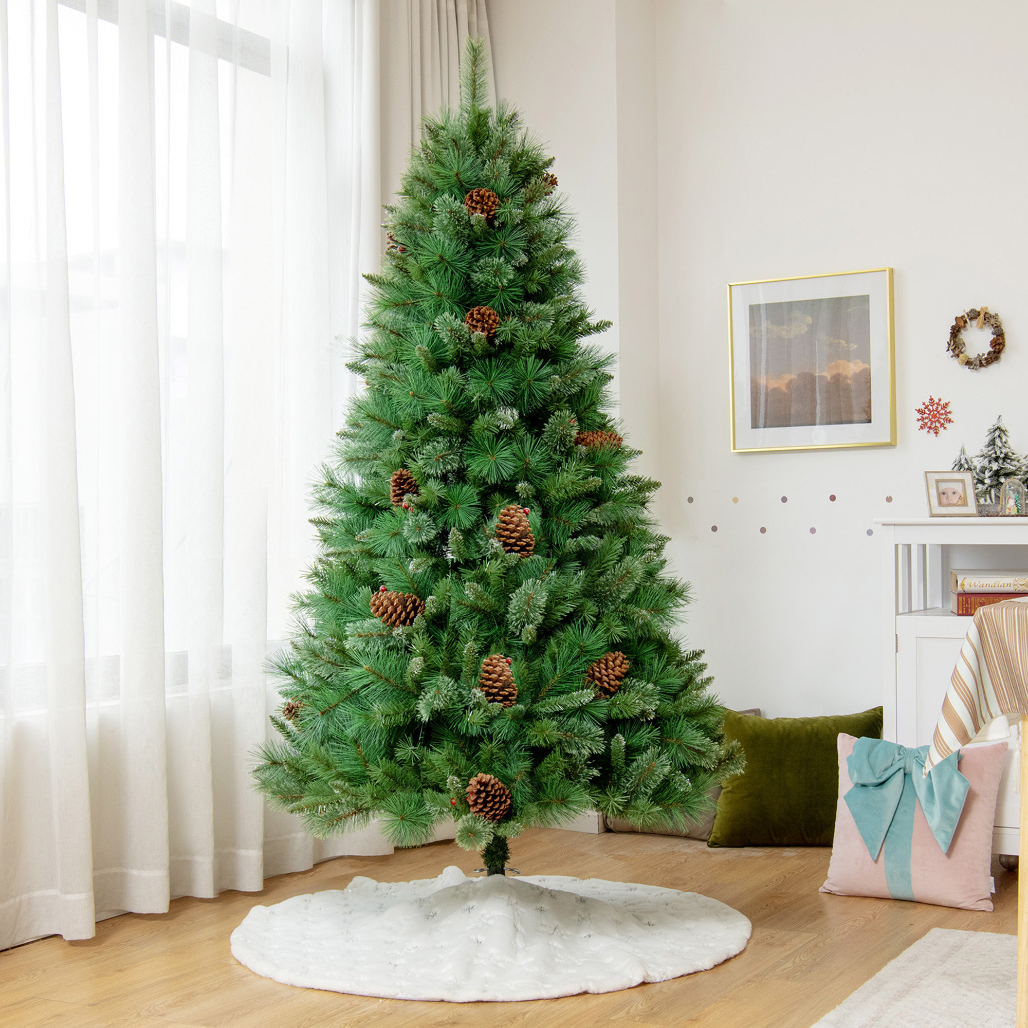 The Holiday Aisle® 72'' H Green Pine Cashmere Christmas Tree and ...