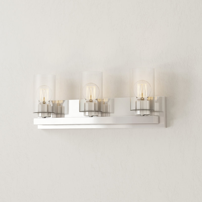 3 - Light Dimmable Vanity Light, Silver