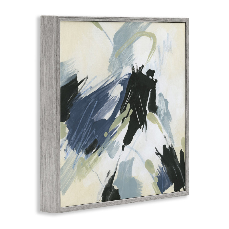 Dynamic Abstract Pattern Framed Giclee Art by June Erica Vess, 17" H x 17" W, Gray
